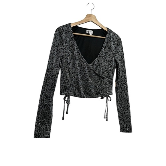 NWOT REVOLVE SUPERDOWN Syna Ruched Top Silver Leopard S - Picture 9 of 12